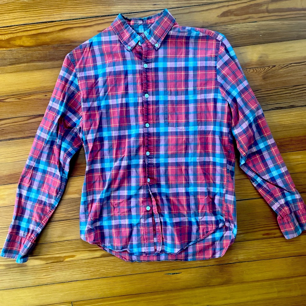 J Crew Mercantile Medium Red Oxford Dress Shirt